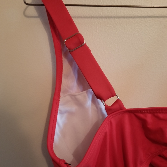 NWT Mono B Red Cutout Tie Front One Piece - Picture 12 of 12
